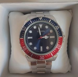 Geneva Men's Red and Blue Watch